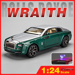 KLT 1/22 Scale Rolls-Royce Wraith Metal Diecast รถเหล็กหล่อโมเดลรถดายโมเดลหล่อโลหะดึงหลังรถของขวัญสำหรับเด็กผู้ชายเด็กคอลเลกชันเสียงและไฟ