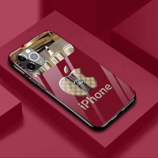 เคสโทรศัพท์มือถือกระจก ป้องกันกล้อง พิมพ์ลาย สําหรับ IPhone 14 13 12 11 Pro Max XS Max XR X 8 7 Plus