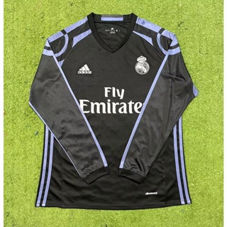 เสื้อกีฬาแขนยาว ลายทีมฟุตบอล Real Madrid 2016/2017 ชุดเหย้า