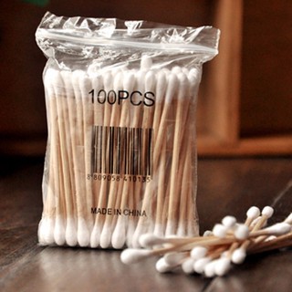 100 pieces packed cotton swabs cotton swabs cotton swabs wood swabs double-headed cotton swabs hot sell sanitary double-headed wood swabs