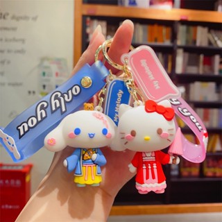 SANRIO Coffeeojoy พวงกุญแจ จี้ตุ๊กตาคิตตี้ ซานริโอ้ หูหมาใหญ่ สร้างสรรค์ สําหรับห้อยกระเป๋านักเรียน