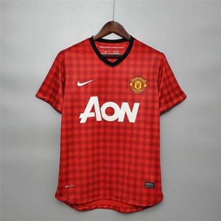 เสื้อกีฬาแขนสั้น ลายทีมชาติฟุตบอล MU 12-13 คุณภาพสูง ไซซ์ S - 2XL