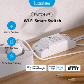 Woolley Switch-WF-BUP 10A WiFi สวิตช์อัจฉริยะ เบรกเกอร์ ตั้งเวลา APP รีเลย์รีโมตคอนโทรลไร้สาย ทํางานอัตโนมัติ พร้อม Alexa Google Home Alice