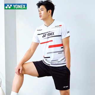 Yonex เสื้อยืดแบดมินตัน แขนสั้น แห้งเร็ว สําหรับผู้ชาย และผู้หญิง