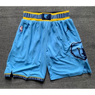 hot pressed nba Memphis Grizzlies blue basketball shorts