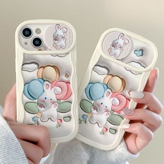 เคสโทรศัพท์มือถือ ซิลิโคนนิ่ม กันกระแทก ลายกระต่าย สําหรับ Iphone 14 13 PM 11 12 13