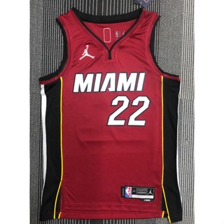 hot pressed 2022 nba Miami Heat No. 22 Butler red wine V basketball jersey