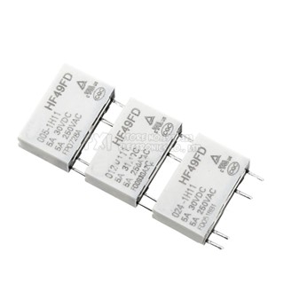 รีเลย์ปลั๊กตรง 12V HF49FD-005-1H11 005-1H12 HF49FD DC5V 1H11 4PIN 5A 5V 12V 24V 5 ชิ้น