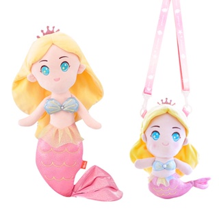 Cute Princess Mermaid Series Plush Toys and Shoulder Bag For Children Kids Fairy Tale Mermaids Home Decor Birthday Gifts