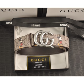 Gucci เข็มขัดแฟชั่น รูปมิกกี้เมาส์ ประดับเพชร คุณภาพสูง