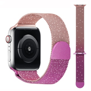 สายนาฬิกาข้อมือโลหะแม่เหล็ก สําหรับ Apple Watch Band SE 6 5 4 44 มม. 40 มม. Correa 3 2 1 42 มม. 38 มม. iWatch Series 8 7 41 มม. 45 มม.