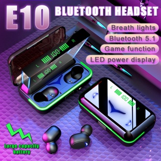 E10 ชุดหูฟังอินเอียร์ บลูทูธ 5.1 ไร้สาย แม่เหล็ก ชาร์จได้ จอแสดงผลดิจิทัล LED กันน้ํา