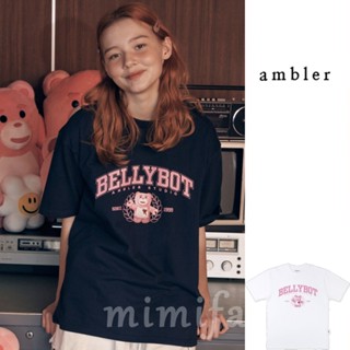 [Ambler] 2023 ใหม่ Ambler X Bellygom Unisex เสื้อยืดแขนสั้น โอเวอร์ฟิต หน้าท้อง