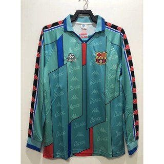 เสื้อยืดแขนยาว ลายทีมชาติฟุตบอล Gaopin 1996 1997 season Barcelonas away สไตล์เรโทร