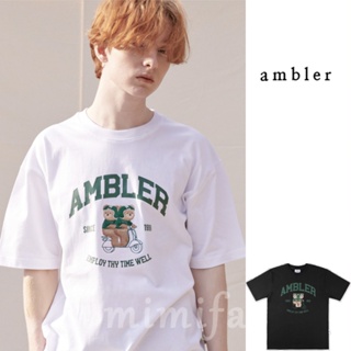 [AMBLER] เสื้อยืดแขนสั้น พิมพ์ลายหมี สําหรับทุกเพศ [16Wed]