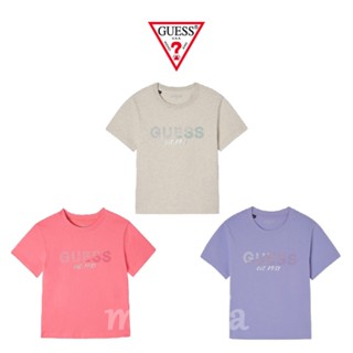 [GUESS Korea] เสื้อยืดครอป แขนสั้น สไตล์เกาหลี สําหรับผู้หญิง