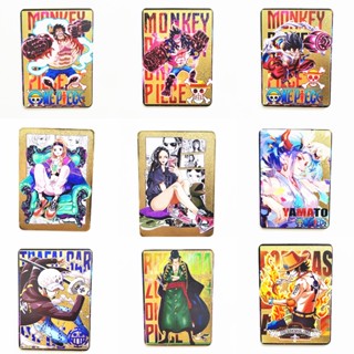 การ์ดโลหะ ลายการ์ตูนอนิเมะ One Piece Luffy Zoro Law Yamato Ace Nami Robin สําหรับเก็บสะสม