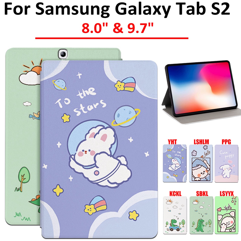 สําหรับ Samsung Galaxy Tab S2 [8.0 9.7 นิ้ว] SM-T710 T713 T715 T719 SM-T810 T813 T815 T819 น่ารักการ์ตูนหนังเคส