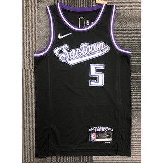 hot pressed 2022 Nba Sacramento Kings No. 5 Fox black city edition basketball jersey