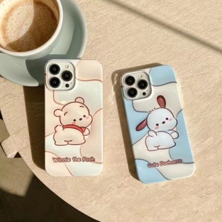 ใหม่ เคสโทรศัพท์มือถือแบบแข็ง บางมาก กันกระแทก ลายการ์ตูนหมี Pacha Dog สําหรับ Iphone X 14 13promax xr 14pro xs 14plus 12 11