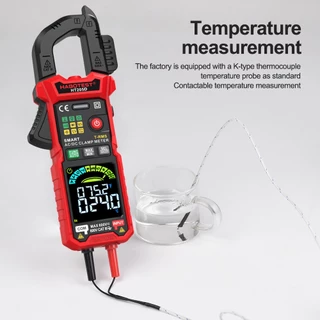 【จัดส่งจากกรุงเทพ】HABOTEST HT205 ดิจิตอลแคลมป์มิเตอร์ แคลมป์มิเตอร์ 600A AC/DC กระแสไฟ และ 600V AC DC ทดสอบแรงดันไฟฟ้า โอห์ม ความต่อเนื่อง Hz