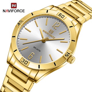 Naviforce 5029 นาฬิกาข้อมือควอตซ์แฟชั่น สีทอง หรูหรา สําหรับผู้หญิง