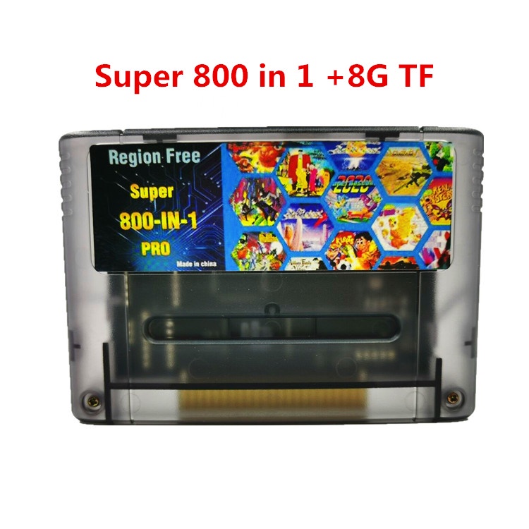 ตลับหมึกเกมการ์ด SFC800 in 1 สําหรับเกมคอนโซล super Nintendo พร้อมการ์ดหน่วยความจํา และเกม