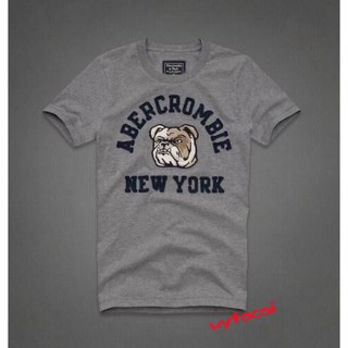 Abercrombie เสื้อยืดคอกลม แขนสั้น ผ้าฝ้ายนุ่ม สําหรับผู้ชาย