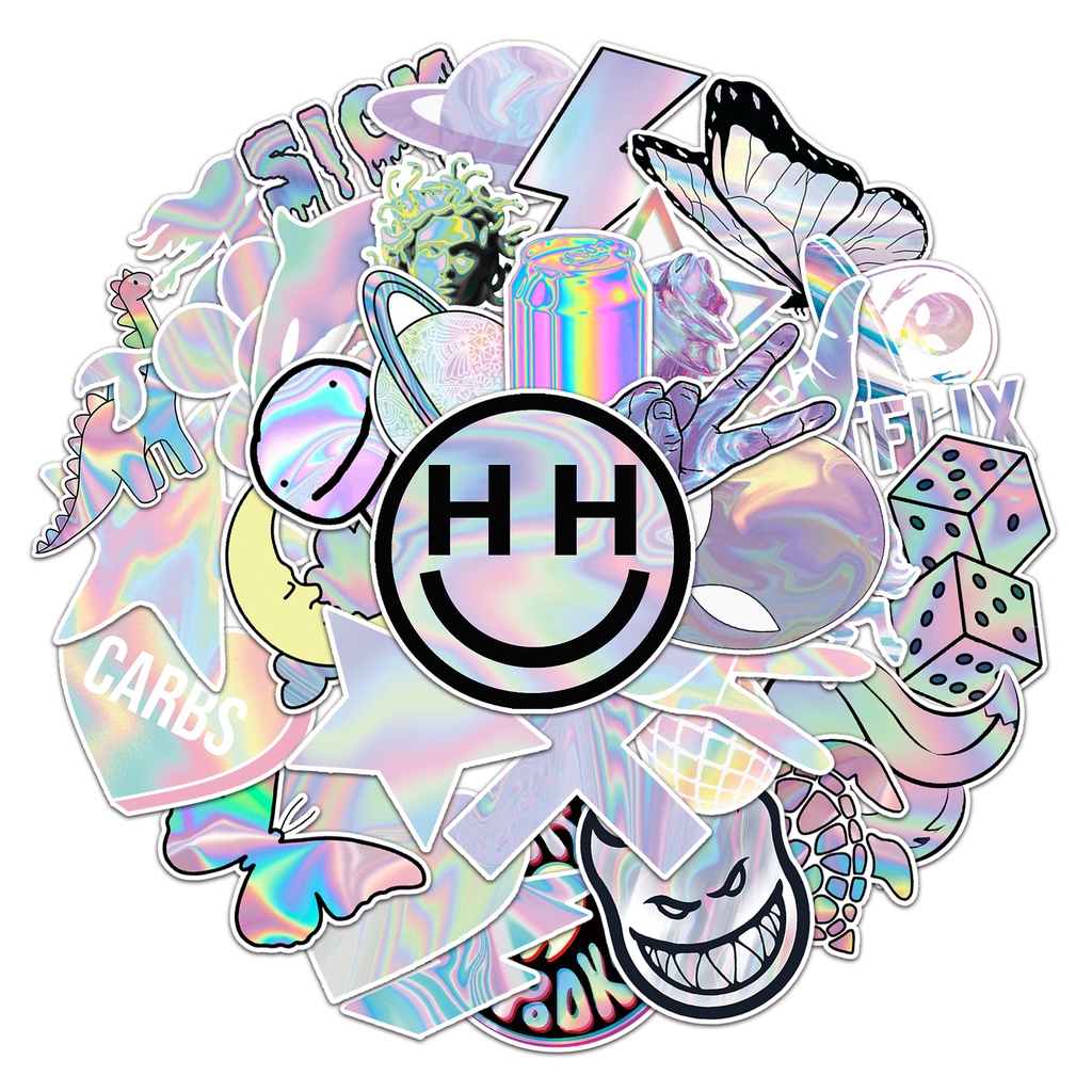 50 ชิ้นตลกเลเซอร์ DIY Creative Home Decal สติกเกอร์ Kawaii การ์ตูนสติกเกอร์กันน้ํา
