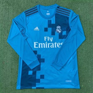 เสื้อกีฬาแขนยาว ลายทีมฟุตบอล Real Madrid 2017/2018 ชุดเหย้า