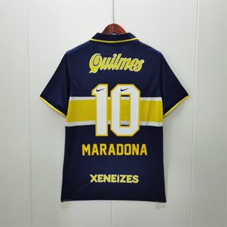 เสื้อกีฬาแขนสั้น ลายทีมชาติฟุตบอล Boca Juniors MARADONA ROMAN 96-97 ชุดเหย้า คุณภาพสูง สไตล์เรโทร