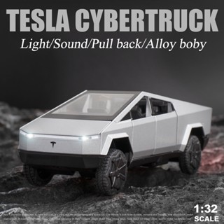 【ไม่มีกล่อง】โมเดลรถปิ๊กอัพ โลหะผสมสังกะสี 1/32 Tesla Cybertruck diecast car xinhaodi ของขวัญวันเกิด สําหรับเด็กผู้ชาย