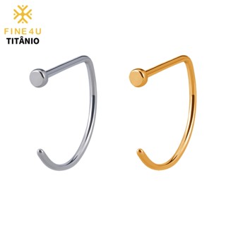 Fine4u จิวเจาะ TITANI D RING NOSTRIL NOS 8/10 มม. องศา สําหรับการรักษา และการเจาะใหม่