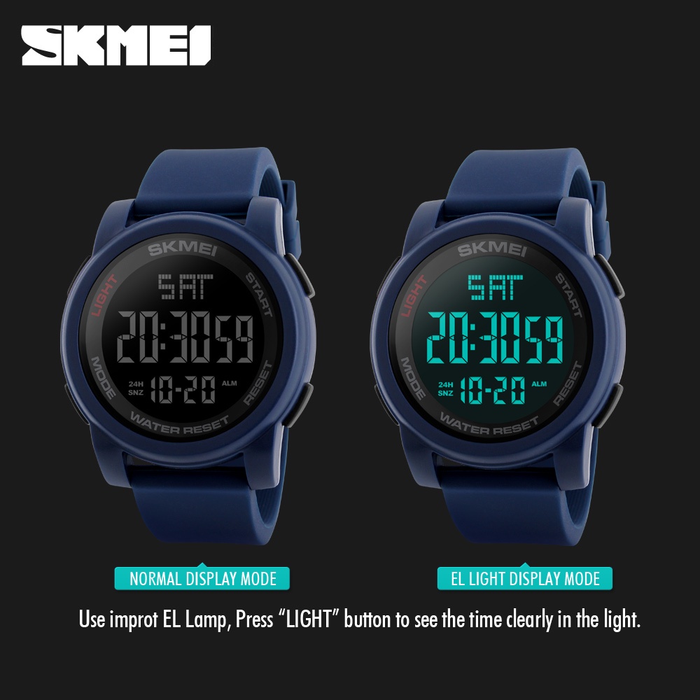 Skmei 1257 นาฬิกาปลุกดิจิทัล 5 บาร์ กันน้ํา หรูหรา สําหรับผู้ชาย