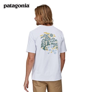 Patagonia ใหม่ เสื้อยืด ผ้าฝ้าย พิมพ์ลาย สําหรับผู้ชาย และผู้หญิง