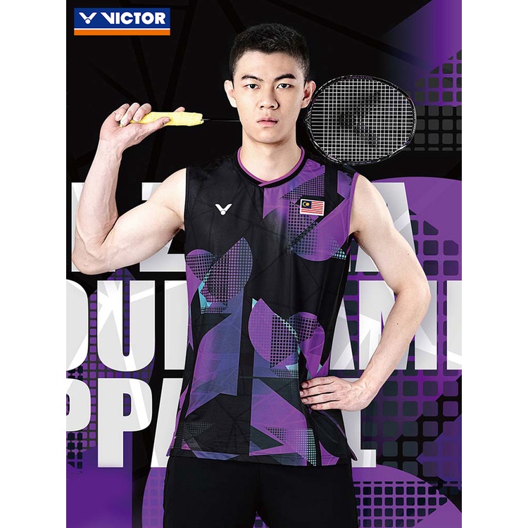 Victory เสื้อยืดแบดมินตัน แขนสั้น แบบแห้งเร็ว Li Zhi Jia