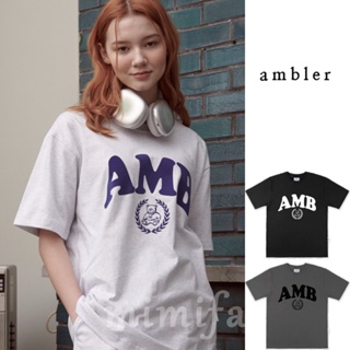 [AMBLER] เสื้อยืดแขนสั้น พิมพ์ลายโลโก้ Embler ขนาดใหญ่ สําหรับผู้ชาย และผู้หญิง 2023