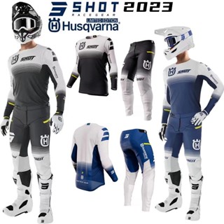 เสื้อกีฬาแขนสั้น ลายทีมแข่งรถมอเตอร์ไซด์วิบาก Husqvarna Jersey MX Combo สําหรับผู้ชาย 2023