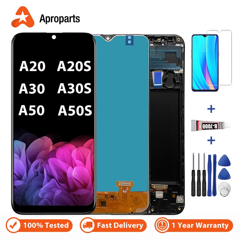 หน้าจอสำหรับ Samsung Galaxy A20 A20S A21s A22 A23 A24 A25 A26 A30 A30S A31 A32 A33 A34 A40 A42 A50 A50S A51 A52 A52S A53 A54 A70 A71 A72 A73 4G จอแสดงผล LCD แผงสัมผัส