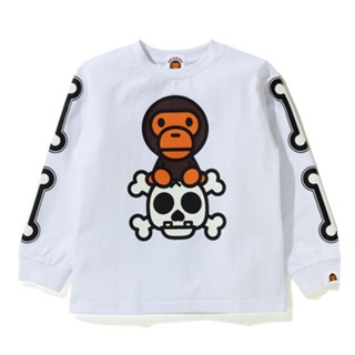 Bape เด็กเสื้อกันหนาว คอกลม ลายพราง ฉลาม สไตล์ใหม่ สําหรับเด็กผู้ชาย ผู้หญิง