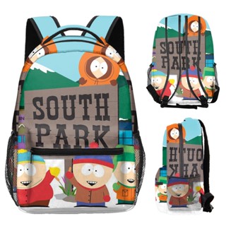 South Park อายุ 5-12 ปีลายอนิเมะ นักเรียนกระเป๋านักเรียนรูปแบบสีเต็มรูปแบบ16inความจุสูงกระเป๋าเป้สะพายหลังสำหรับเด็กเด็กชายเด็กหญิงแฟชั่นสบายๆเป้เดินทาง