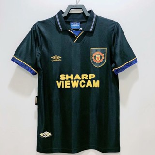 Gaopin 1993/1994 เสื้อยืด ลายทีมฟุตบอล Manchester United สีดํา สไตล์เรโทร