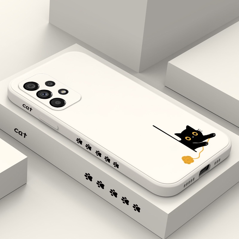 เคสโทรศัพท์มือถือ ซิลิโคน ลายแมว สําหรับ Samsung Galaxy A54 A34 A24 A14 A04 A04S A04E 4G 5G