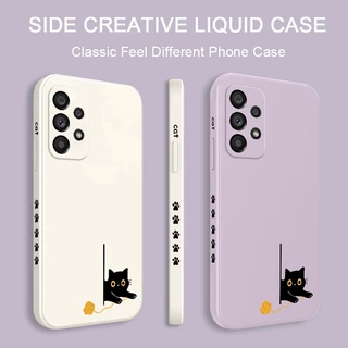 เคสโทรศัพท์มือถือ ซิลิโคน ลายแมว สําหรับ Samsung Galaxy A73 A53 A33 A23 5G