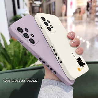 เคสโทรศัพท์มือถือ ซิลิโคน ลายแมว สําหรับ Samsung Galaxy A73 A53 A33 A23 5G