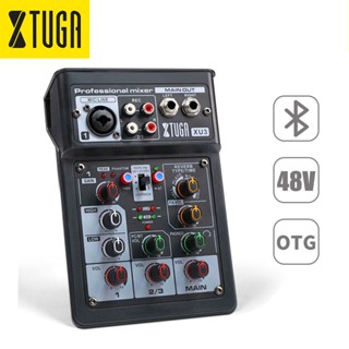 Xtuga XU3 การ์ดบันทึกเสียงสเตอริโอ โมโน บลูทูธ 4DSP 48V ขนาดเล็ก รองรับแจ็คมอนิเตอร์ในตัว สําหรับบันทึกเสียงสตูดิโอ