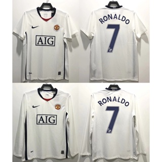 เสื้อกีฬาแขนยาว ลายทีมชาติฟุตบอล ManCHEsters UTD Beckham Ronaldo GIGGS SCHOLES MAN 2008-2009 ชุดเหย้า สําหรับผู้ชาย