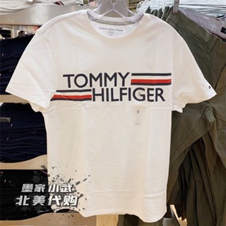 Tommy เสื้อยืด แขนสั้น ทรงหลวม สีขาว สําหรับผู้ชาย