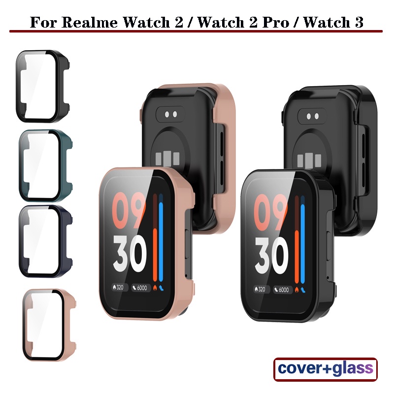 สําหรับ Realme Watch 2 3 / Watch2 Pro เคส PC แบบแข็ง กระจกนิรภัย ป้องกันหน้าจอ อุปกรณ์เสริม