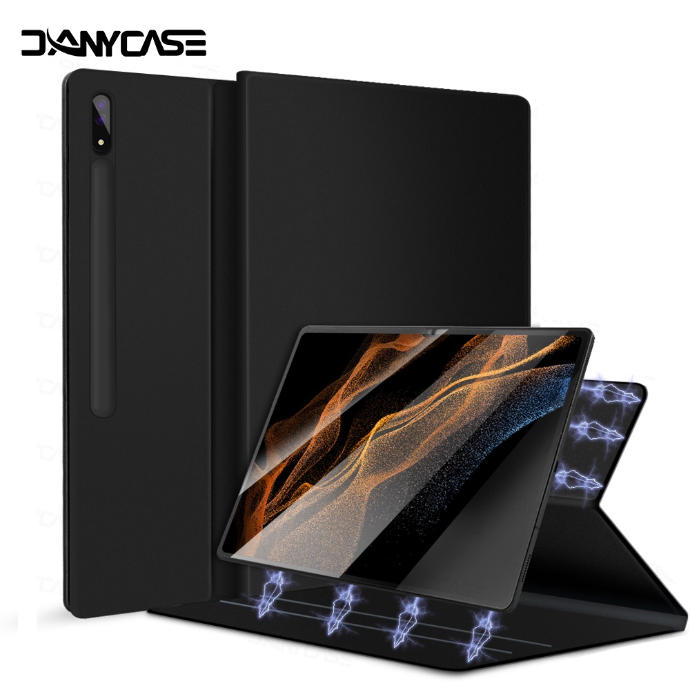 Donycase แม่เหล็กสําหรับ Samsung Galaxy Tab S9 S9 FE S9 Plus S10 Plus 12.4in S10 Ultra 14.6 นิ้ว S8 Ultra S8 S7 FE S7 Plus S7 S6 พร้อมขาตั้งที่ใส่ดินสอ Funda